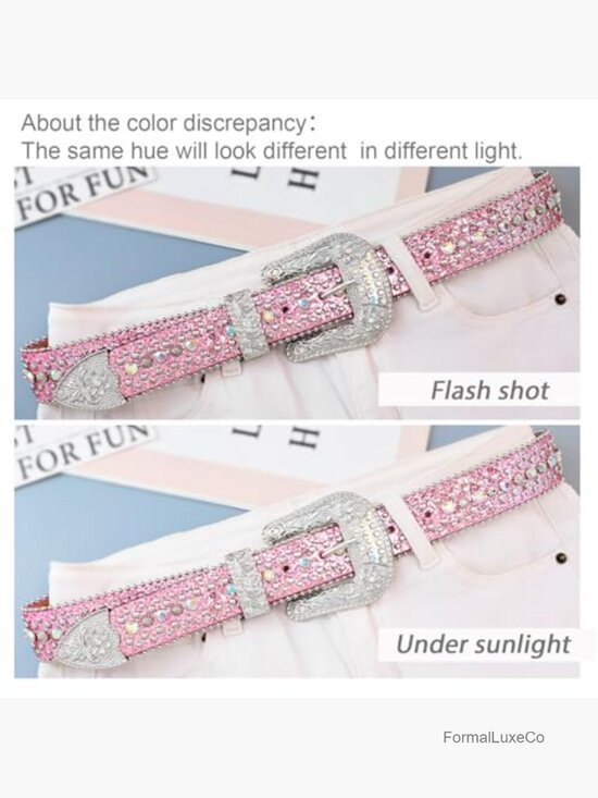 Western Rhinestone Studded Belt for Men Women Cowgirl Cowboy Jeans main image 6
